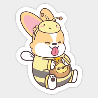 Corgi Honey Bee Sticker